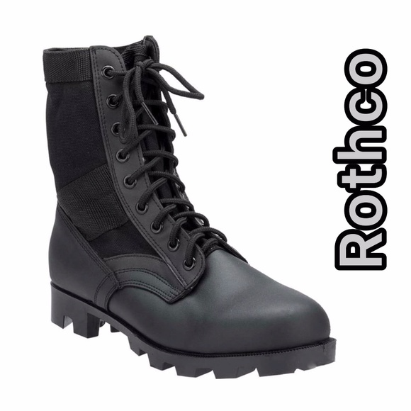 NWT ROTHCO MILITARY-STYLE JUNGLE UNISEX BLACK COMBAT BOOT - Picture 1 of 15